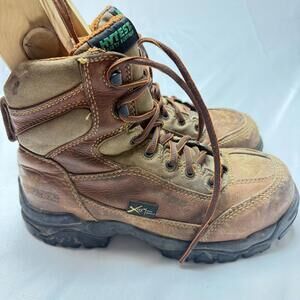 Hytest 6" EH Comp‎ Waterproof Safety Toe Boot Men's Size 6.5M Brown Leather